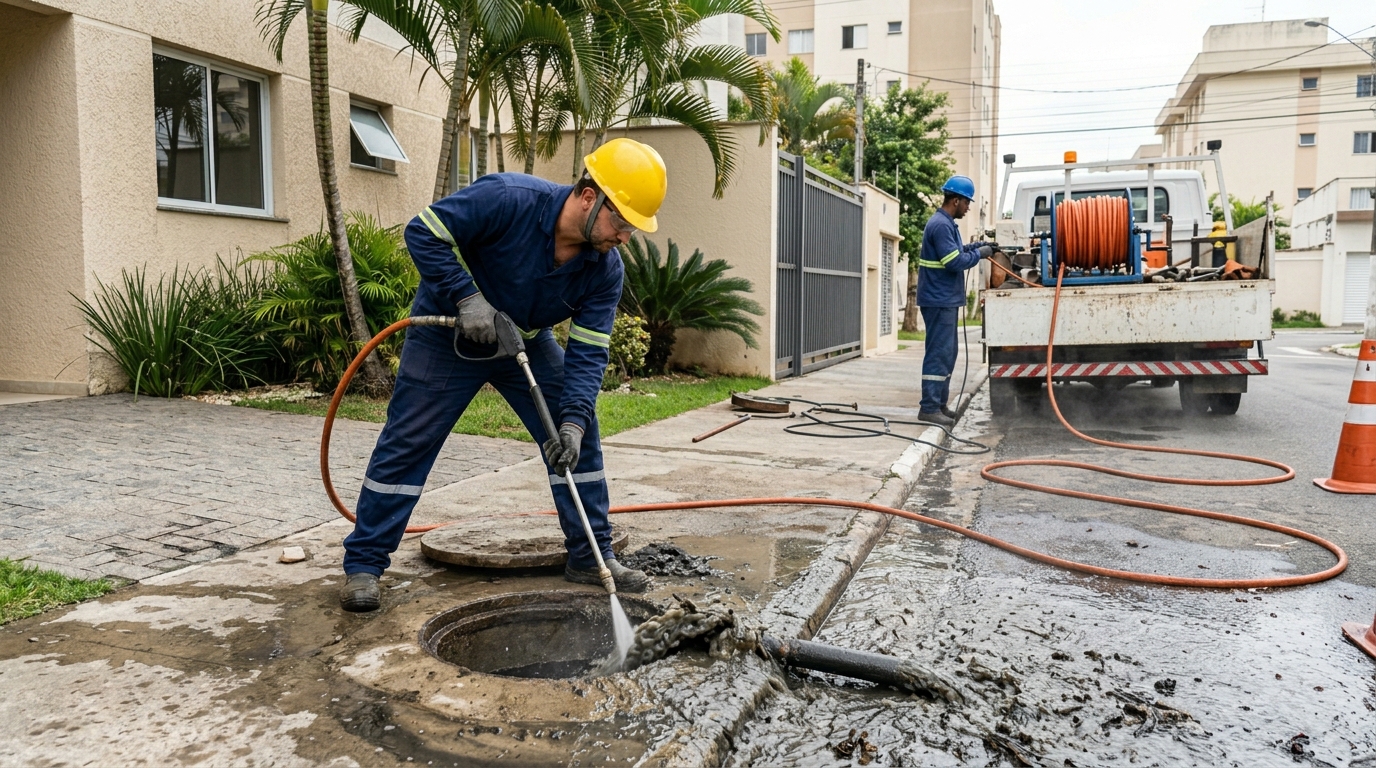 Hidrojateamento com jato de alta pressão em Santos-SP